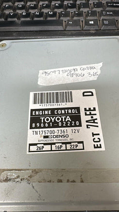89661-02220 Toyota Corolla 1995-1997 ecm ecu computer - Swan Auto
