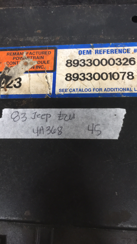 8933000326 Jeep  ecm ecu computer 1983