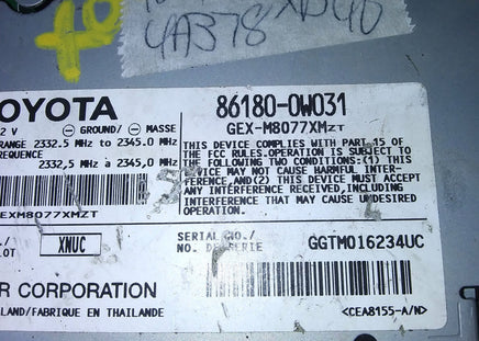 86180-0W031 satellite receiver module 2010-2011 Toyota Camry or XB