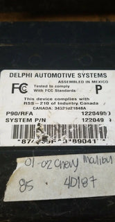 12204959 Chevy Malibu 2001 BCM Body Control Module