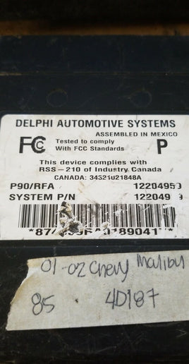 12204959 Chevy Malibu 2001 BCM Body Control Module
