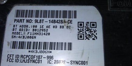 9L8T-14B428-CE Mercury Mariner 2009 Bluetooth Module Control