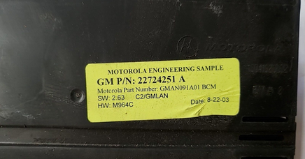 GM BCM Body Control module computer 22724251 A