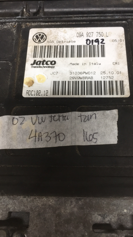 09A 927 750 L VW Jetta 2002 TCM transmission computer