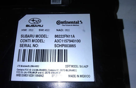 86222FN11A telematics module 2022 Subaru Legacy