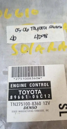 89661-06C12 ecu ecm computer 2005-2006 Toyota Camry or Solara