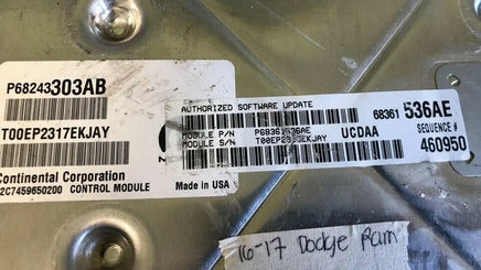 P68361536AE Dodge Ram Pickup 2016-2017 ecm ecu computer