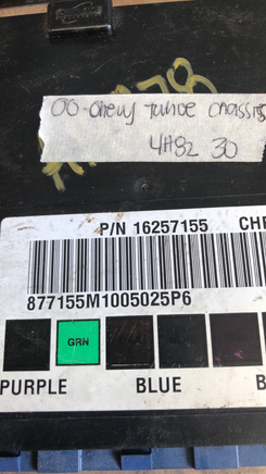 16257155 bcm body control module 2000 Chevy Tahoe or GMC Yukon