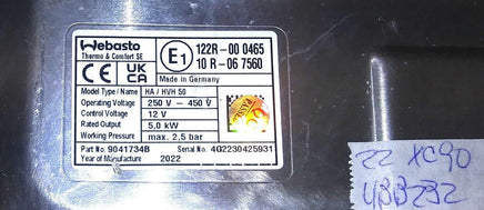 9041734B Battery warmer control module 2022 Volvo XC90 **TESTED** - Swan Auto