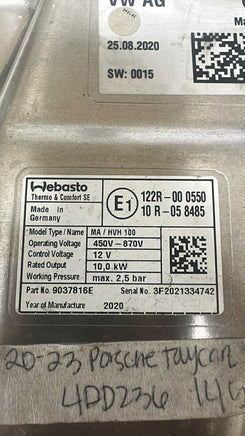 9037816E Battery warmer control module 2020-2023 Porsche Taycan