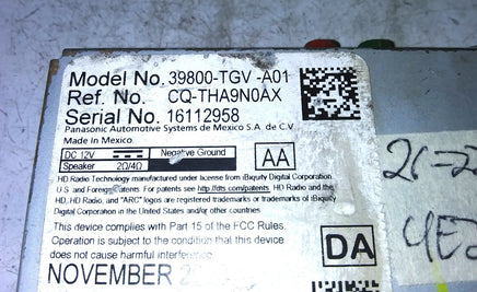 39800-TGV-A01 Acura TLX 2021-2022 Sirius radio receiver module