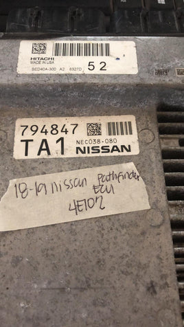 NEC038-080 ecm ecu computer 2018-2019 Nissan Pathfinder