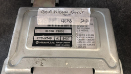 1999-2001 Nissan Quest or Mercury Villager TCM transmission computer 31036 7B001