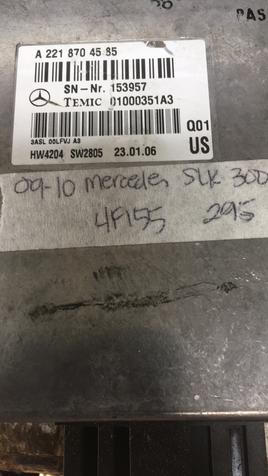 A 221 870 45 85 engine control module 2009-2010 Mercedes SLK or SLC