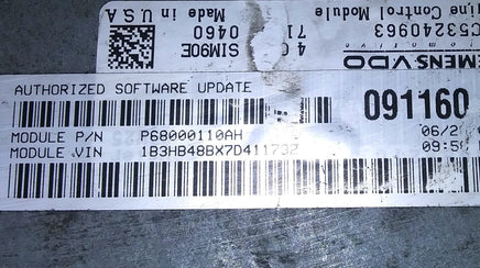 P68000110AH ecm ecu computer 2007-2010 Dodge Caliber