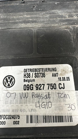 09G 927 750 CJ VW Passat 2007 TCM transmission computer