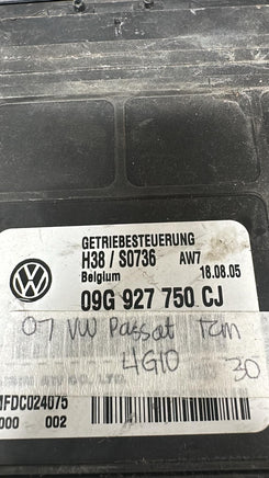 09G 927 750 CJ VW Passat 2007 TCM transmission computer