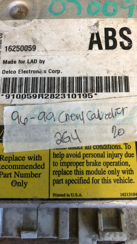 16250059 Chevy Cavalier 1996-1999 ABS Braking system control module