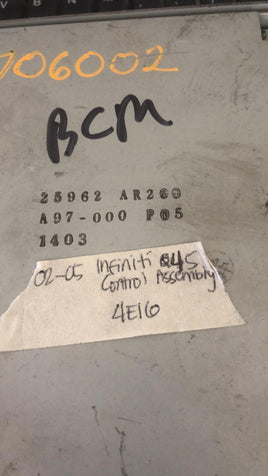 2002-2005 Infiniti Q45 Assembly control module 25962 AR260