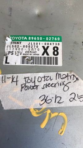 2011-2014 Toyota Matrix Power Steering Control Module 89650-02760