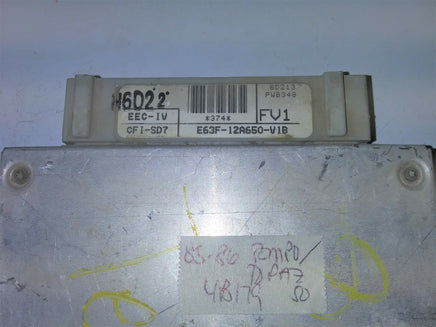 1985-1986 Ford Tempo Mercury Topaz ecm ecu computer E63F-12A650-V1B