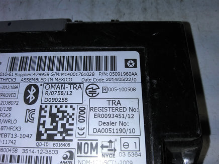 2011-2013 Jeep Grand Cherokee Communication Control  Module 05091960AA