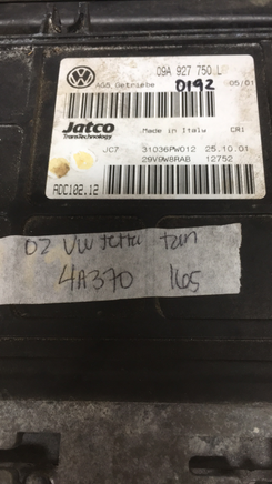 09A 927 750 L VW Jetta 2002 TCM transmission computer