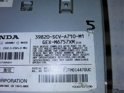 39820-SCV-A710-M1 Honda Element 2008 Satellite Radio Control Module