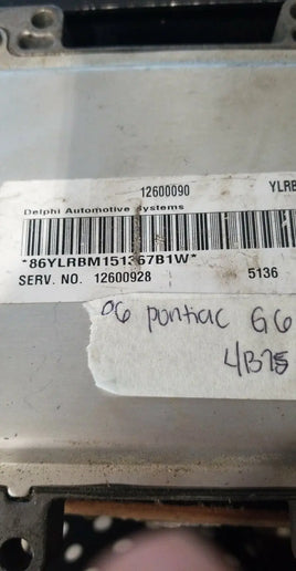 12600090 Pontiac G6 or Chevrolet Malibu 2006 ecm ecu computer