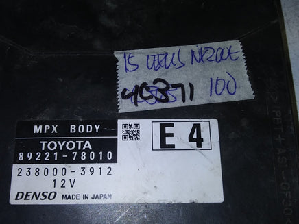 2015 Lexus NX200t multiplex relay module 89221-78010