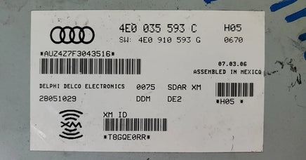 2007-2009 Audo A6 or Q7 Sirius XM radio receiver module 4E0 035 593 C