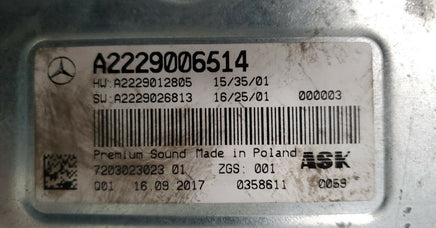 A2229006514 Mercedes C300, C43 or C63 2017 amplifier power amp   **REMAN**