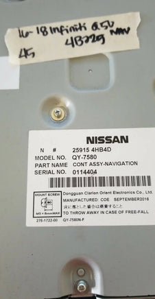2016-2018 Infiniti Q50 navigation control module 25915 4HB4D