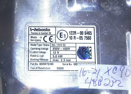 9038724D Battery warmer control module 2016-2021 Volvo XC90 **TESTED** - Swan Auto
