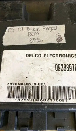 09388970 Buick Regal or Century 2000-2001 bcm body control module computer