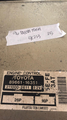 89661-16351 ecm ecu computer 1996 Toyota Tercel
