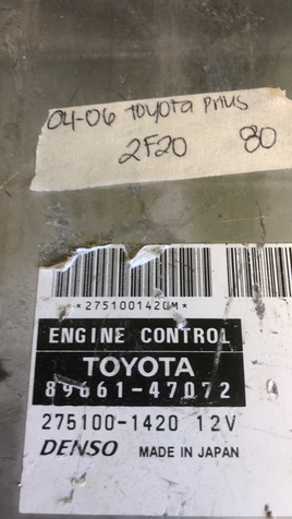 89661-47072 Toyota Prius 2004-2006 ecu ecm computer