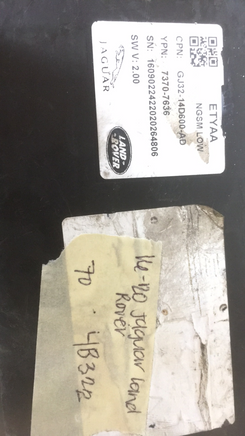 GJ32-14D600-AD Jaguar memory seat control module computer