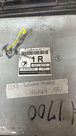 22611 AG51A Subaru Legacy ecm ecu computer 2000-2002 - Swan Auto