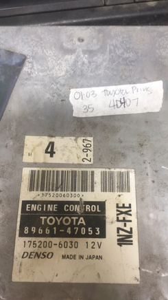 89661-47053 ecm ecu computer 2001-2003 Toyota Prius