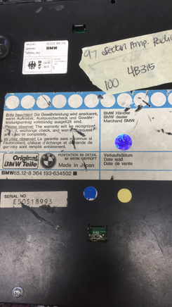 65.12-8 364 193 Chevy SS Sedan Radio Amp Control module 1997 **TESTED**