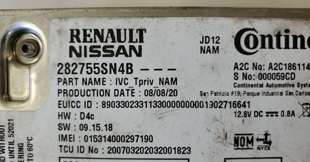 282755SN4B Nissan Titan 2020-2021 telematics module