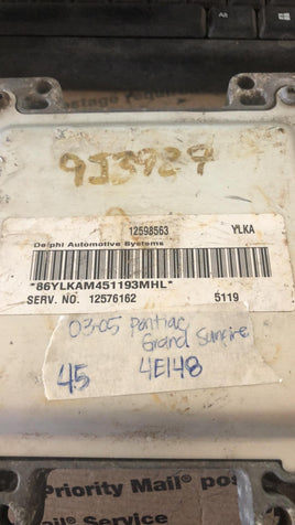 12598563 Pontiac Grand Am ecm ecu computer 2003-20005 **Tested**