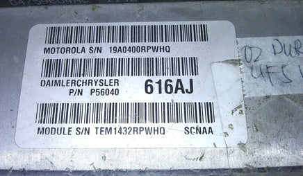 P56040616AJ Dodge Durango 2002 ecu ecm computer