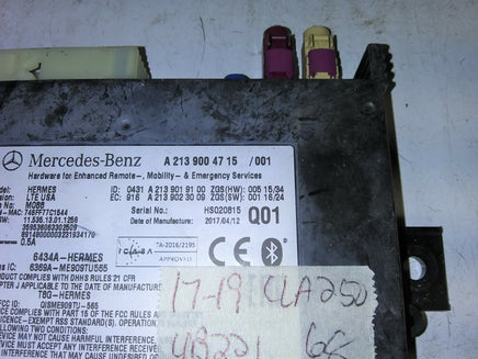 2017-2019 Mercedes CLA250 bluetooth blue tooth module A 213 900 47 15