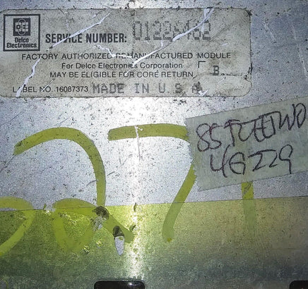 01226462 pcm ecu ecm computer 1985 Cadillac Fleetwood - Swan Auto
