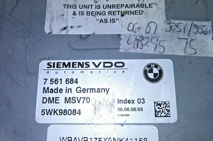7 561 684 ecm computer 2006-2007 BMW 325i or 330i