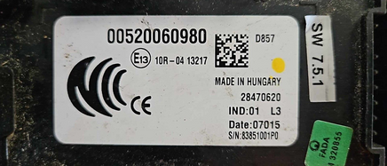 00520060980 bcm body control module 2016 Fiat 500