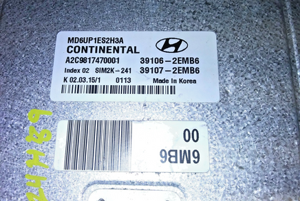 39106-2EMB6 ecm ecu computer 2014-2016 Hyundai Elantra