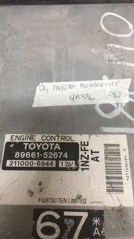 89661-52674 Toyota Echo 2000-2002 ECM ECU computer